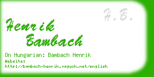 henrik bambach business card